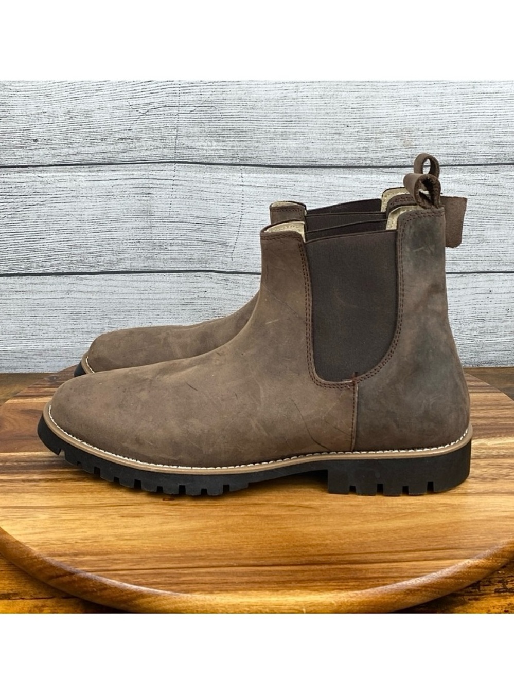 NEW Line of Trade Brown Leather The Foundation Chelsea Boot Men’s Size 10